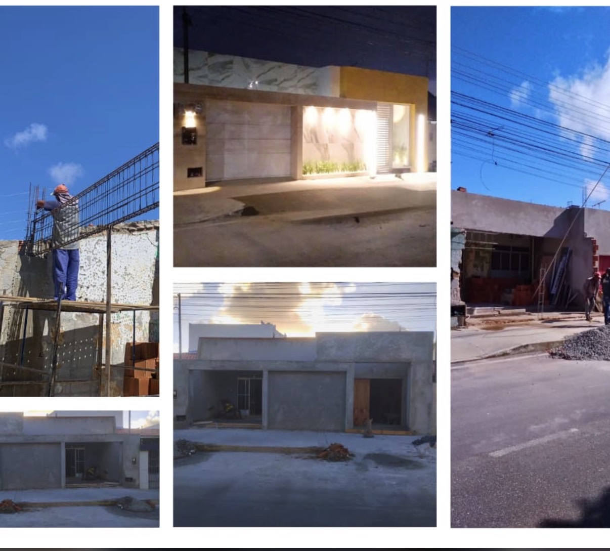 Obra residencial — estrutura e fachada